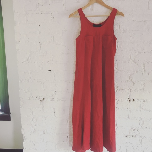 No. 6 Store Red Linen Dress - Picture 4 of 5